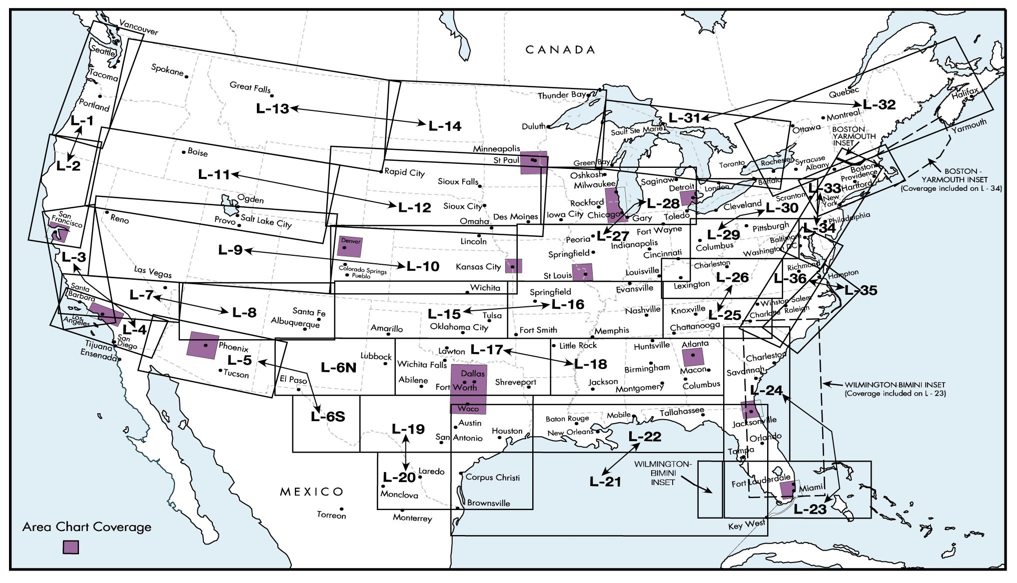 En Route Low Altitude Instrument Charts for the Conterminous U.S. (Includes Area Charts)
