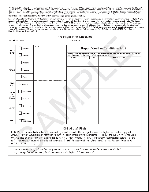 FIG 4-1 FAA Form 7233-4, Pre-Flight Pilot Checklist and International Flight Plan